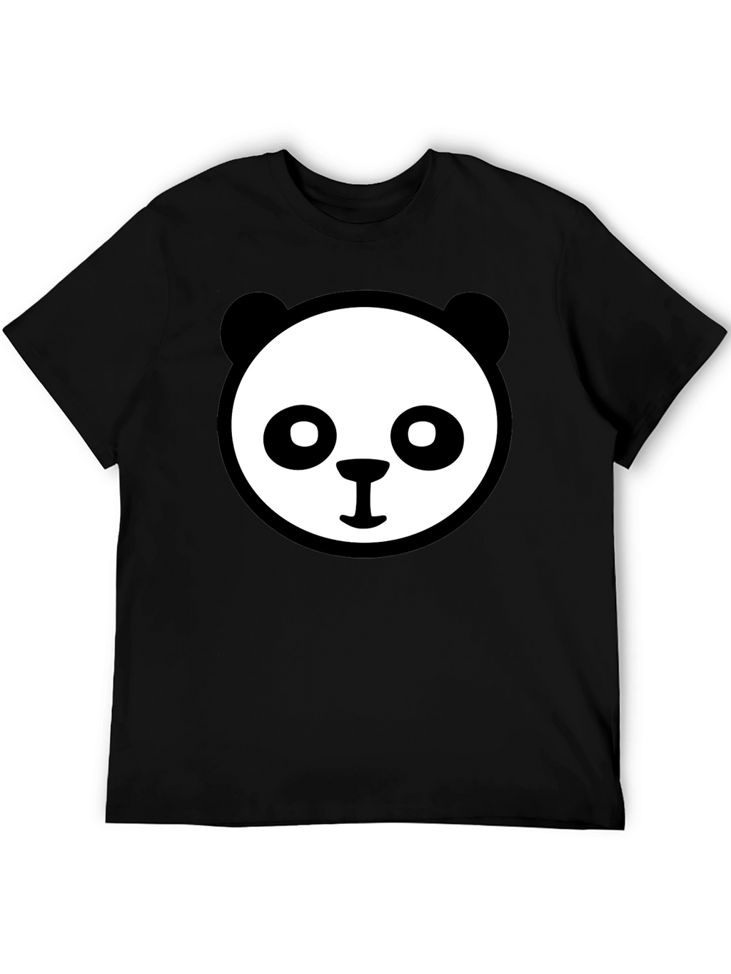 Panda Face Graphic Tee - Cute Black T-Shirt