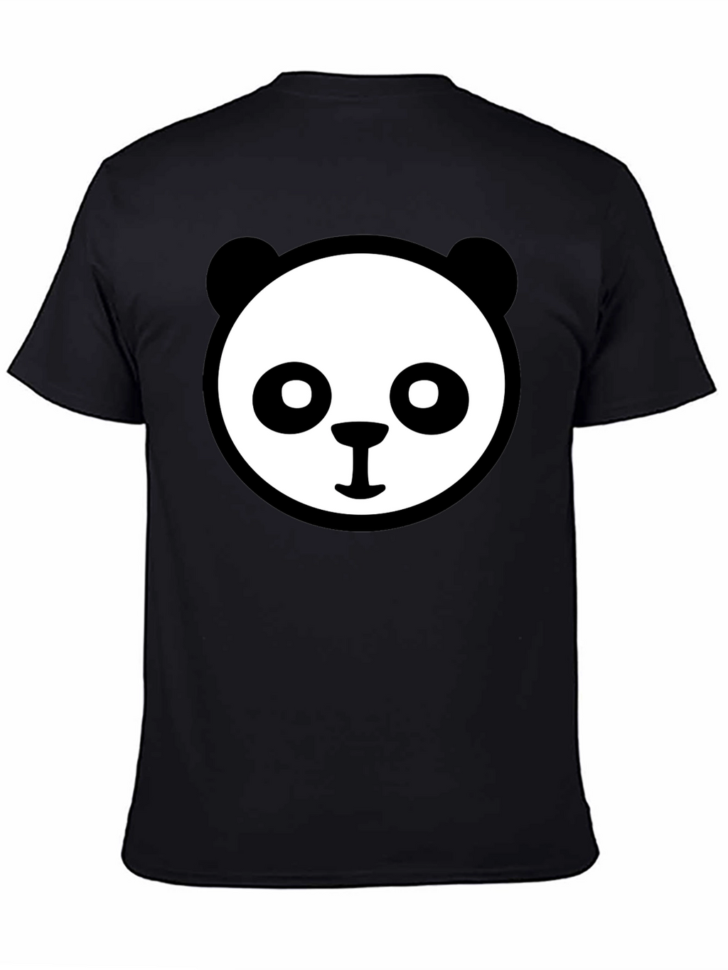 Panda Face Graphic Tee - Cute Black T-Shirt