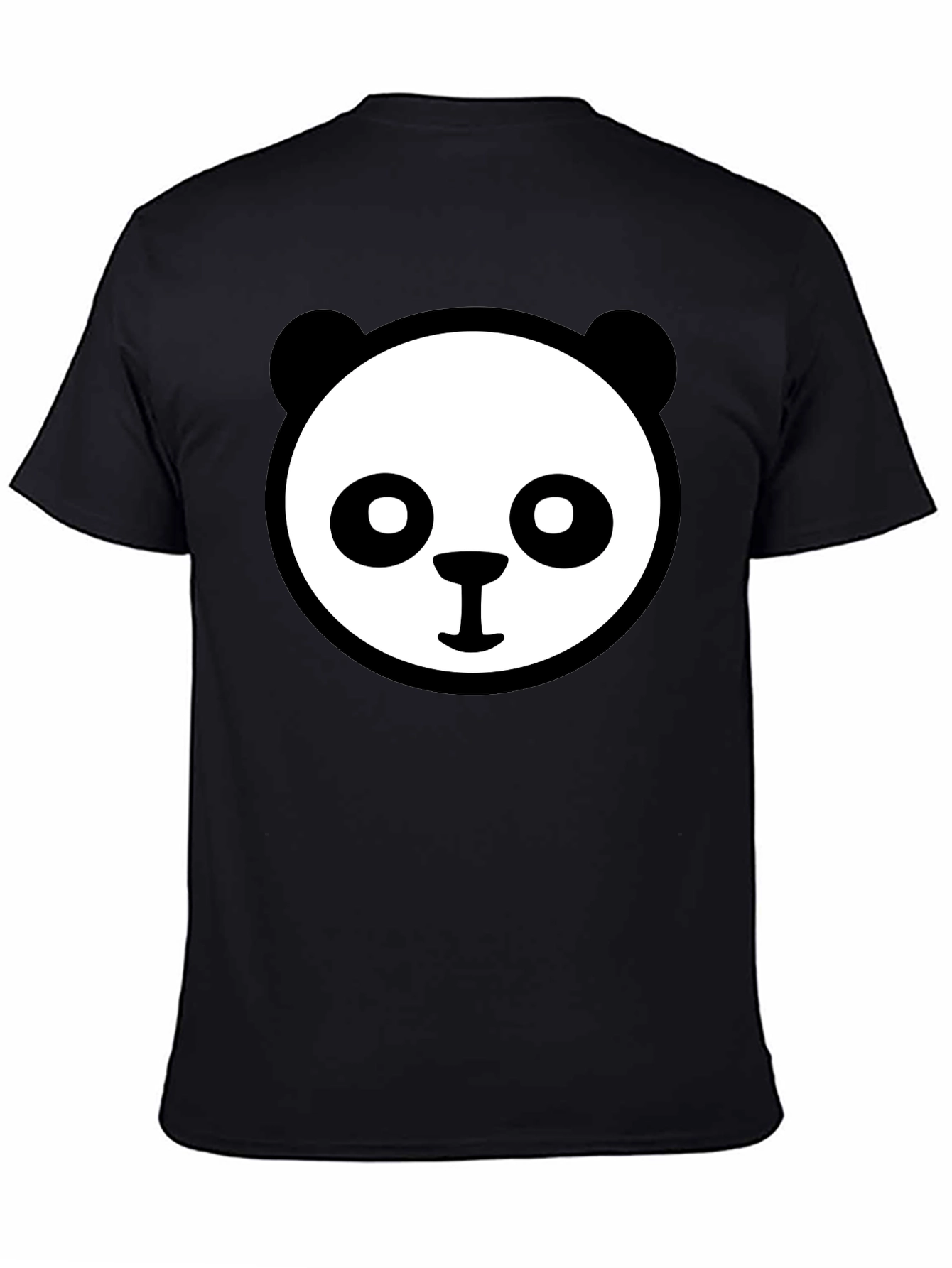 Panda Face Graphic Tee - Cute Black T-Shirt