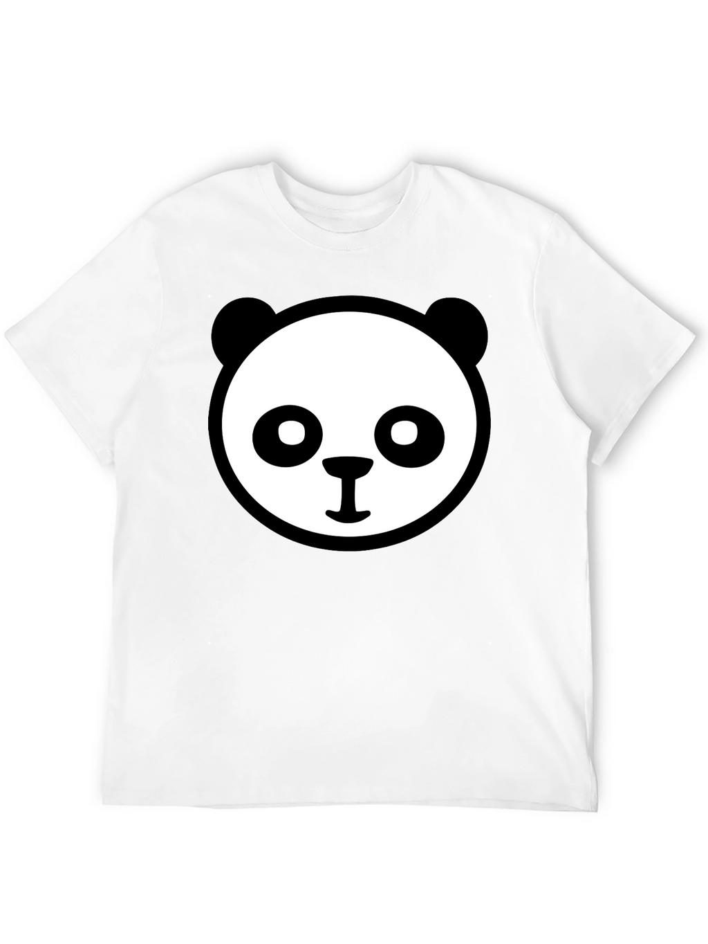 Panda Face Graphic Tee - Cute Black T-Shirt