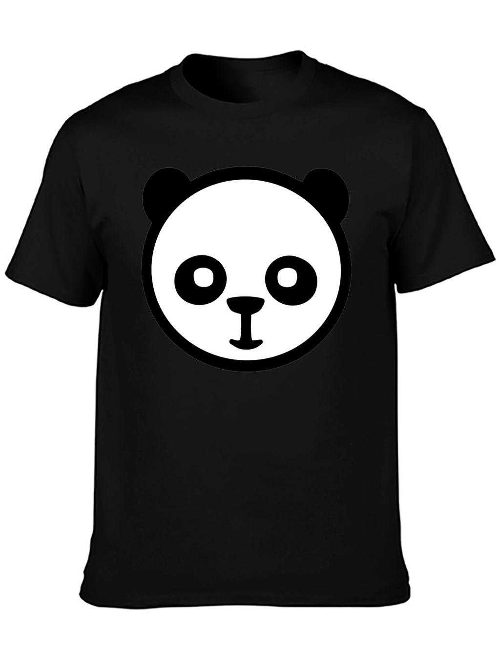 Panda Face Graphic Tee - Cute Black T-Shirt