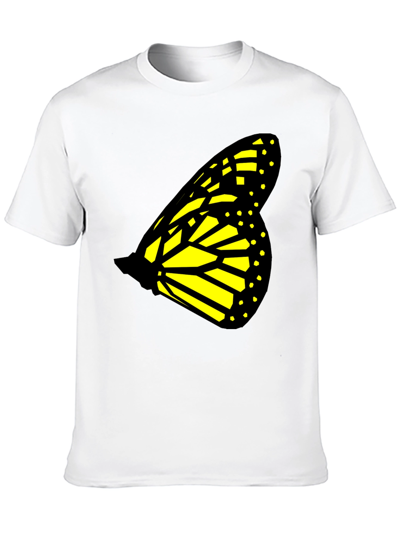Butterfly Wing Graphic Tee - Black Cotton T-Shirt