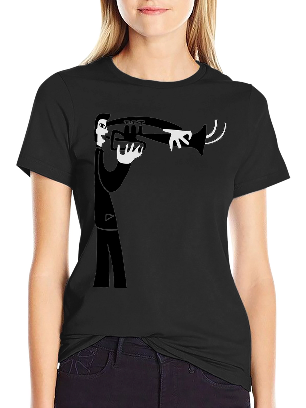 Jazz Musician Graphic T-Shirt - Black Cotton Tee