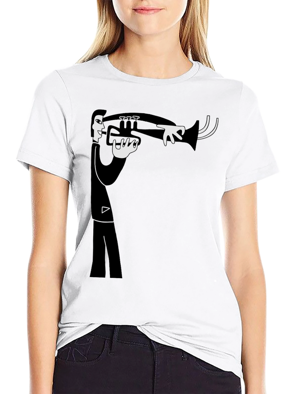 Jazz Musician Graphic T-Shirt - Black Cotton Tee