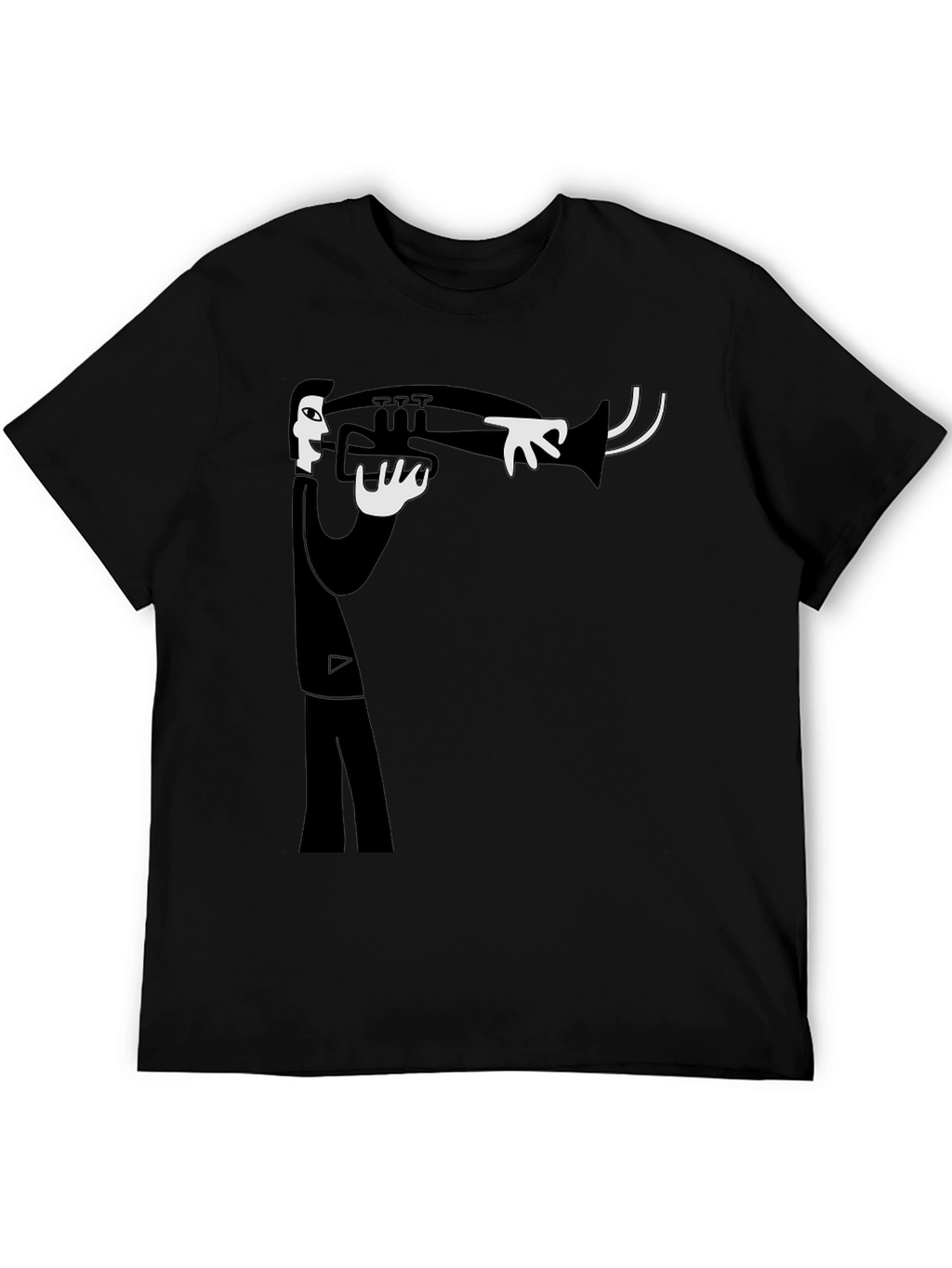 Jazz Musician Graphic T-Shirt - Black Cotton Tee