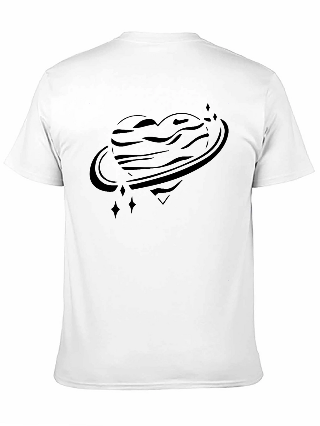 Heart Planet Graphic Tee - Unique Saturn Inspired Design