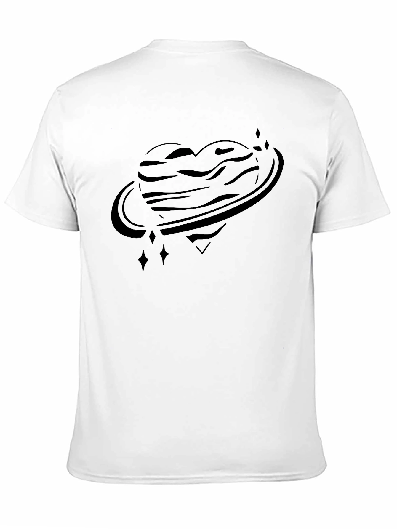 Heart Planet Graphic Tee - Unique Saturn Inspired Design