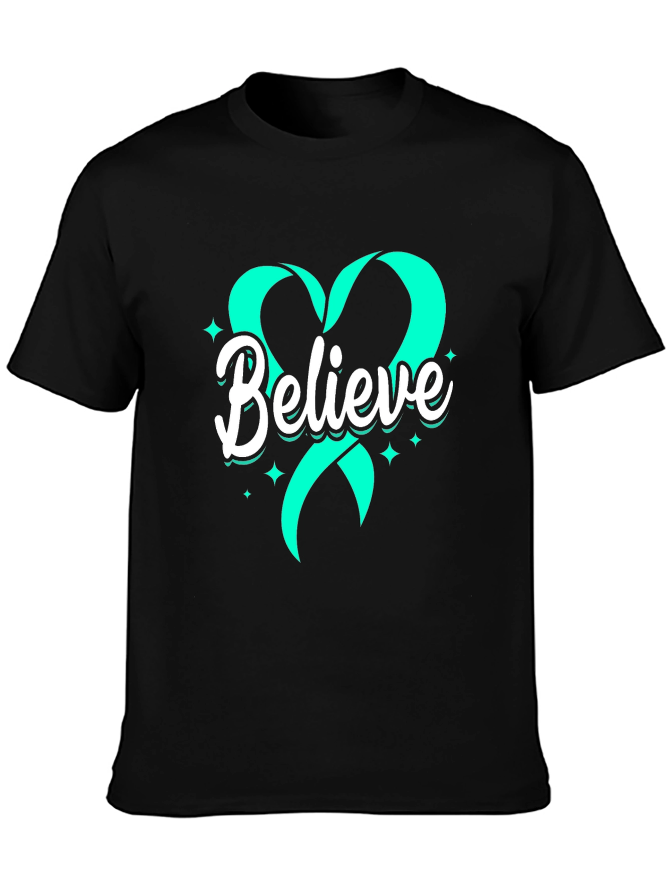 Believe Heart Ribbon Graphic Tee