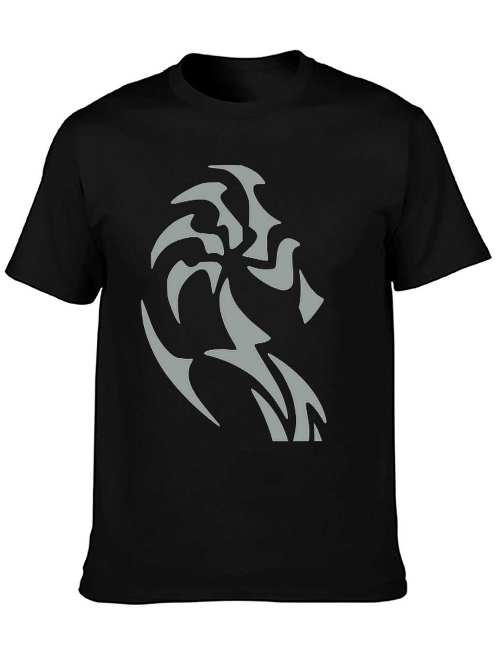 Tribal Lion Graphic Black T-Shirt - Stylish Mens Tee