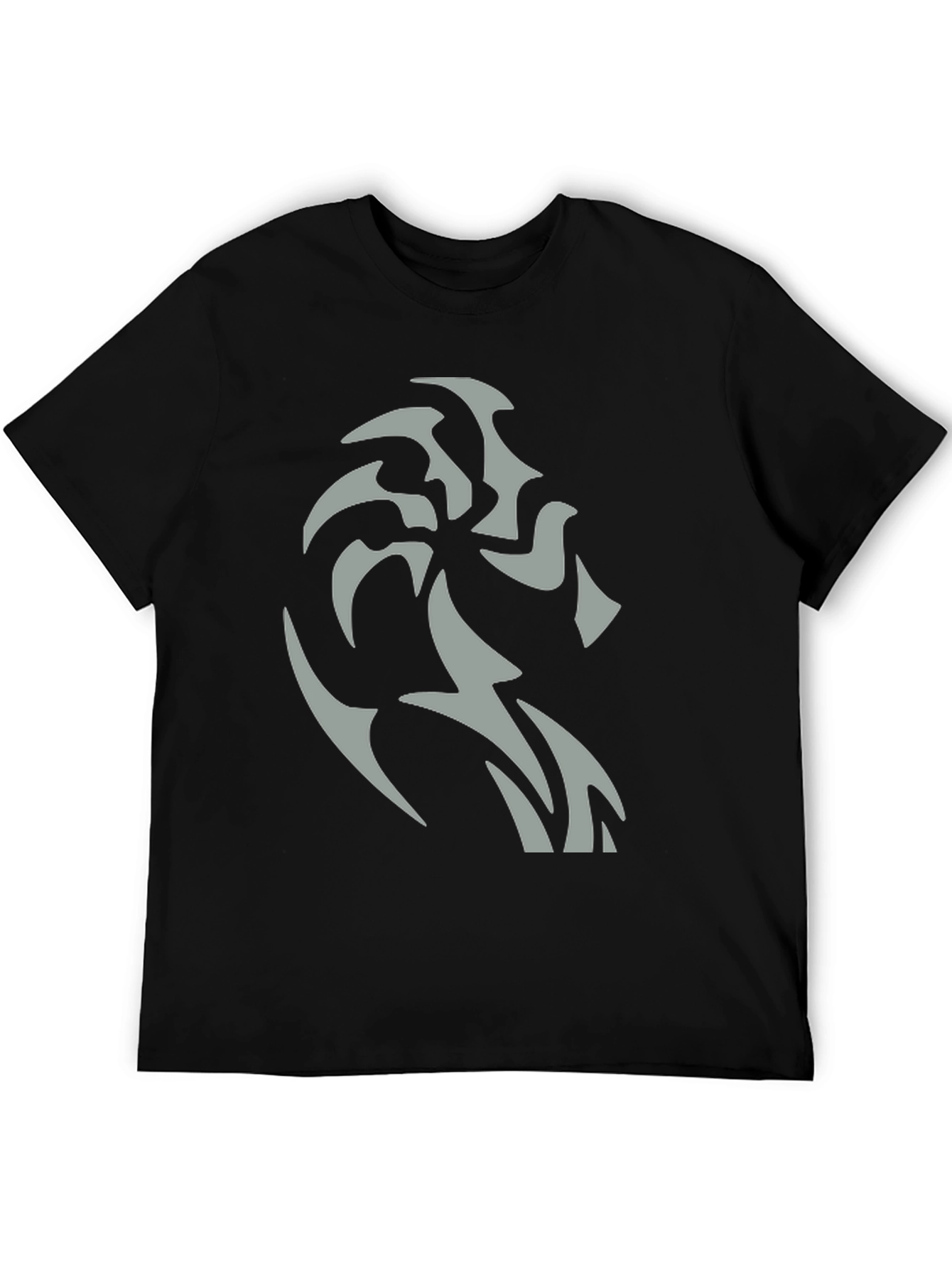 Tribal Lion Graphic Black T-Shirt - Stylish Mens Tee