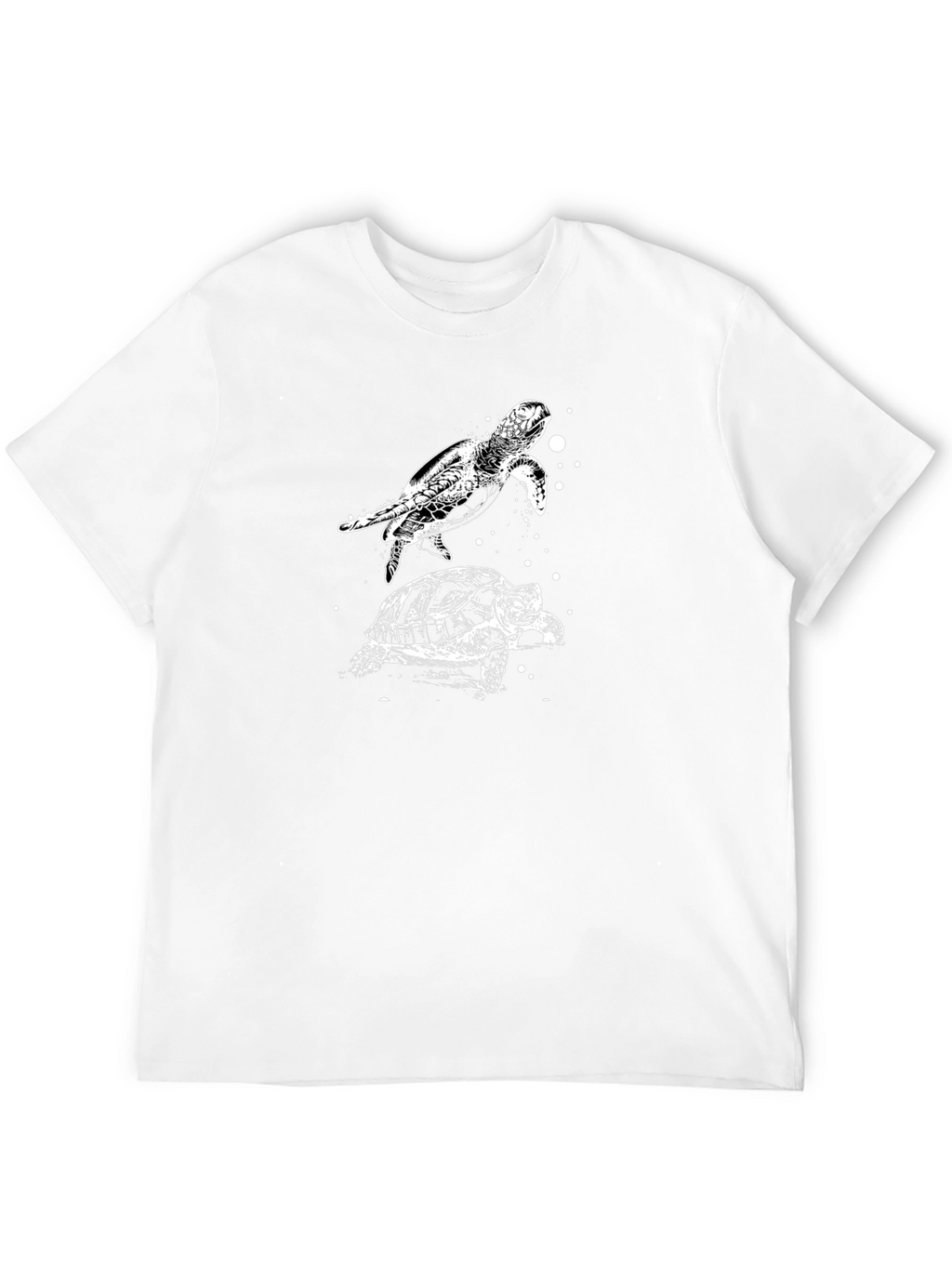 Turtle Graphic Print Black T-Shirt
