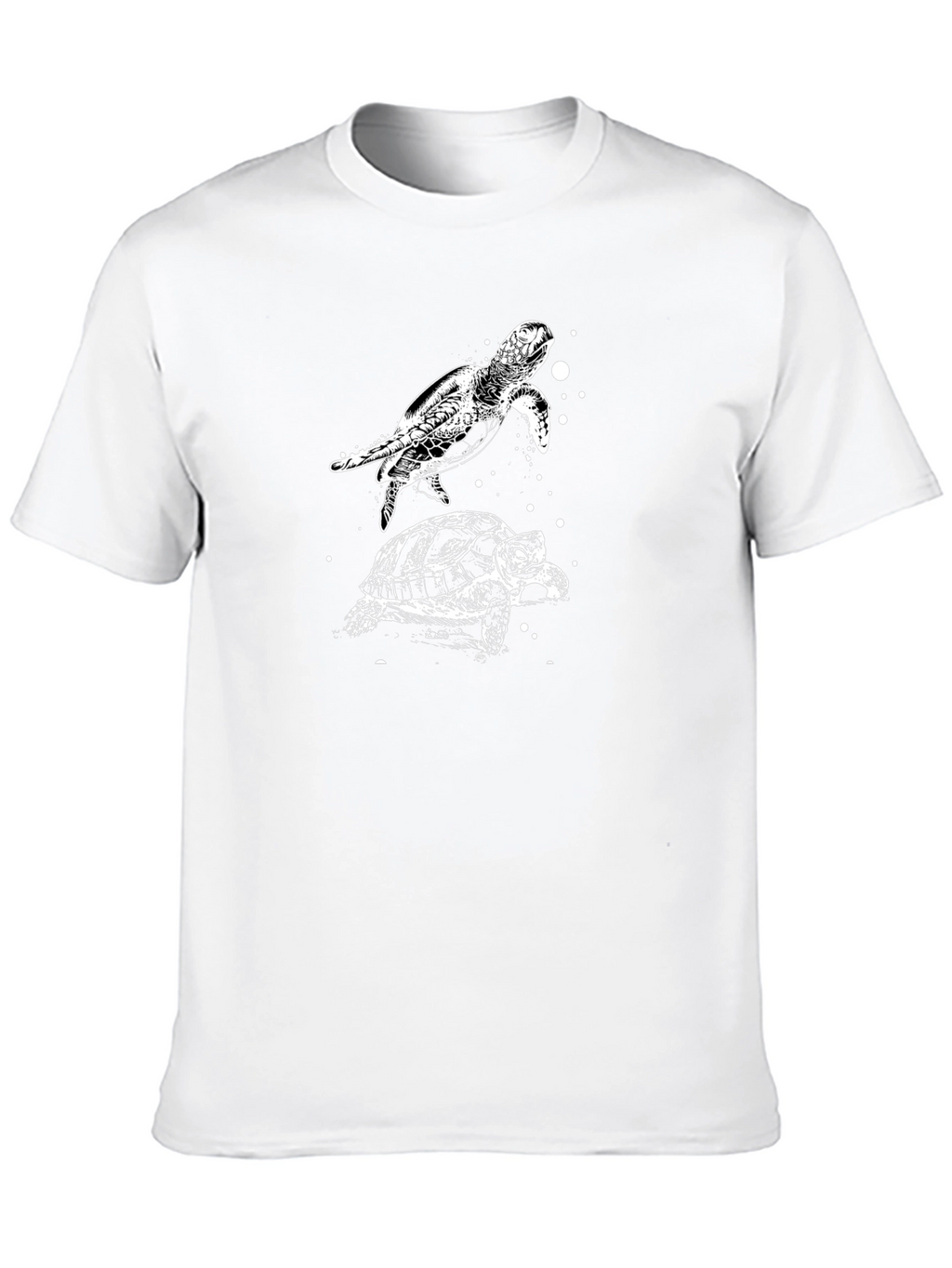 Turtle Graphic Print Black T-Shirt