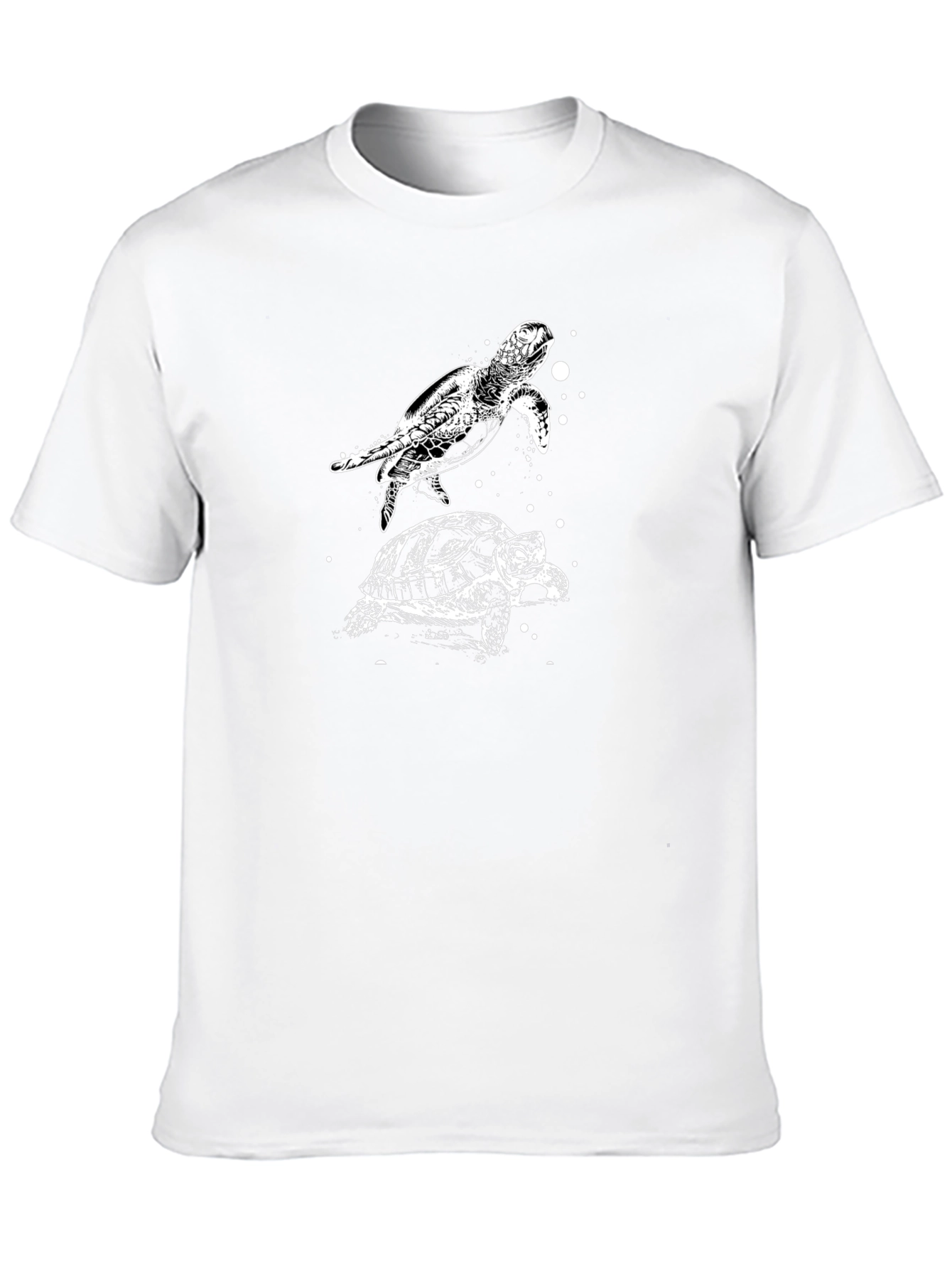 Turtle Graphic Print Black T-Shirt
