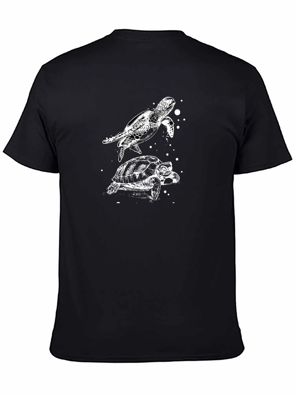 Turtle Graphic Print Black T-Shirt