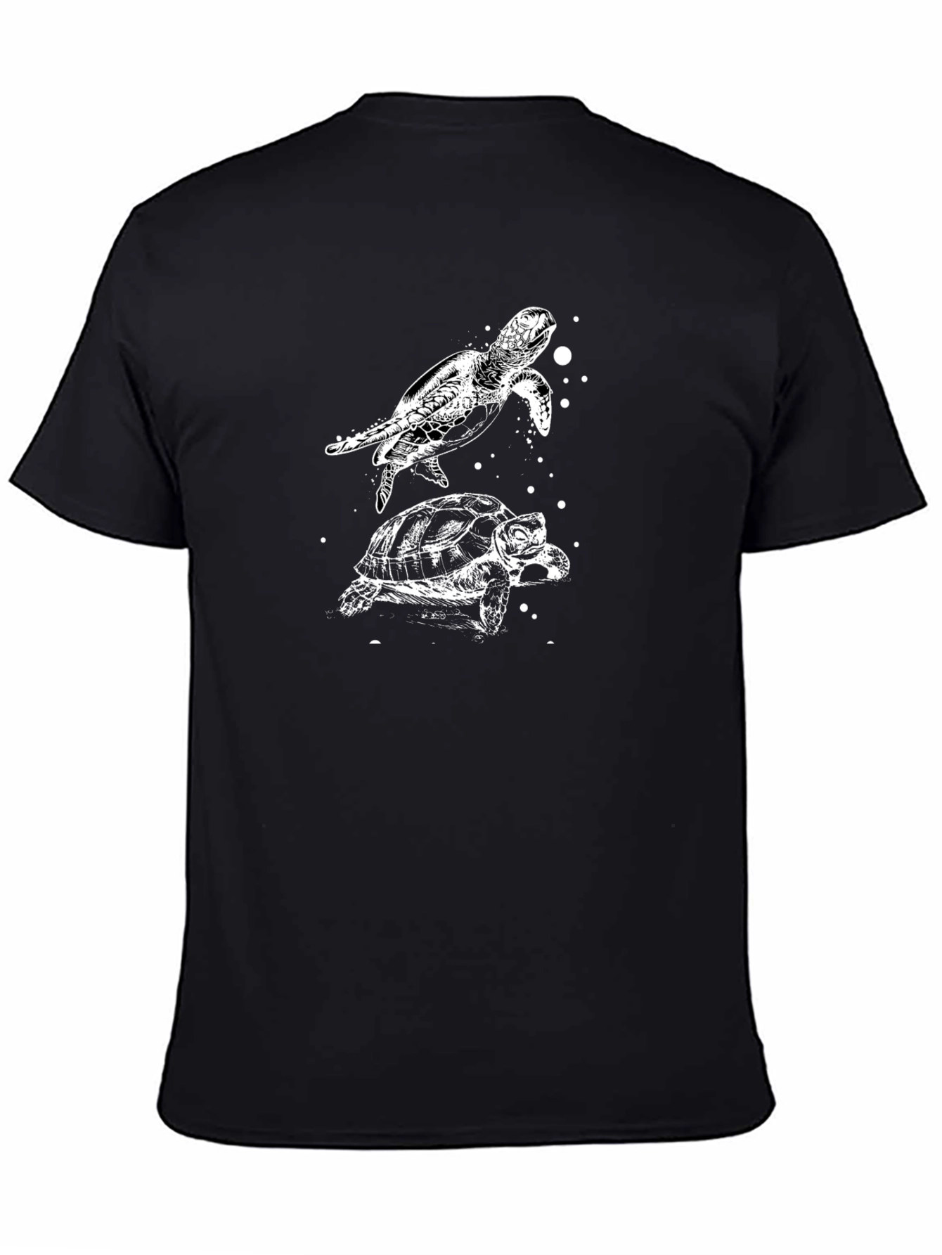 Turtle Graphic Print Black T-Shirt