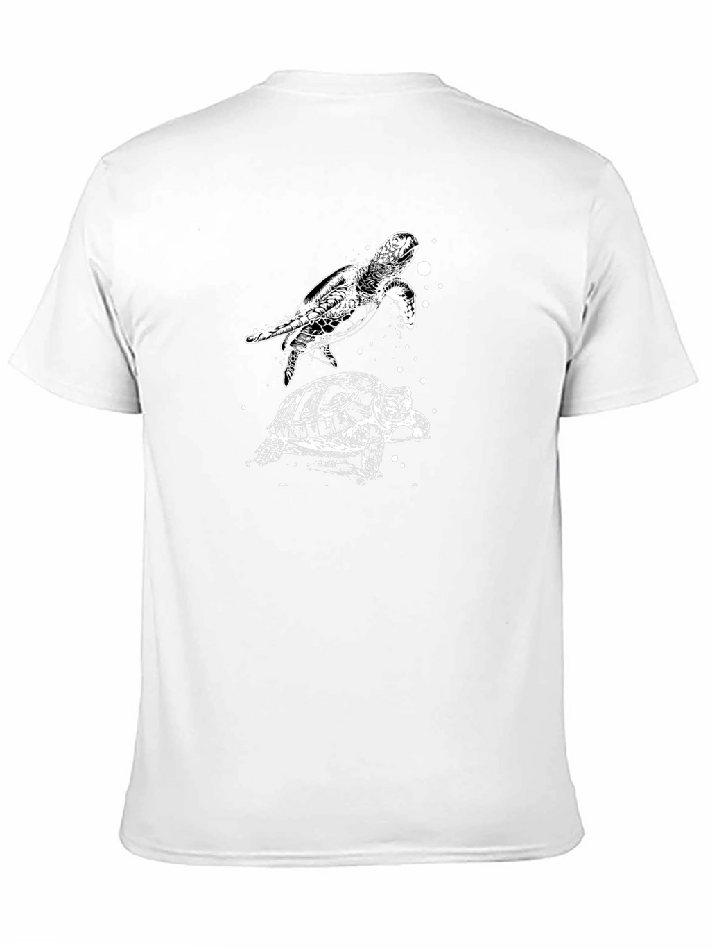 Turtle Graphic Print Black T-Shirt