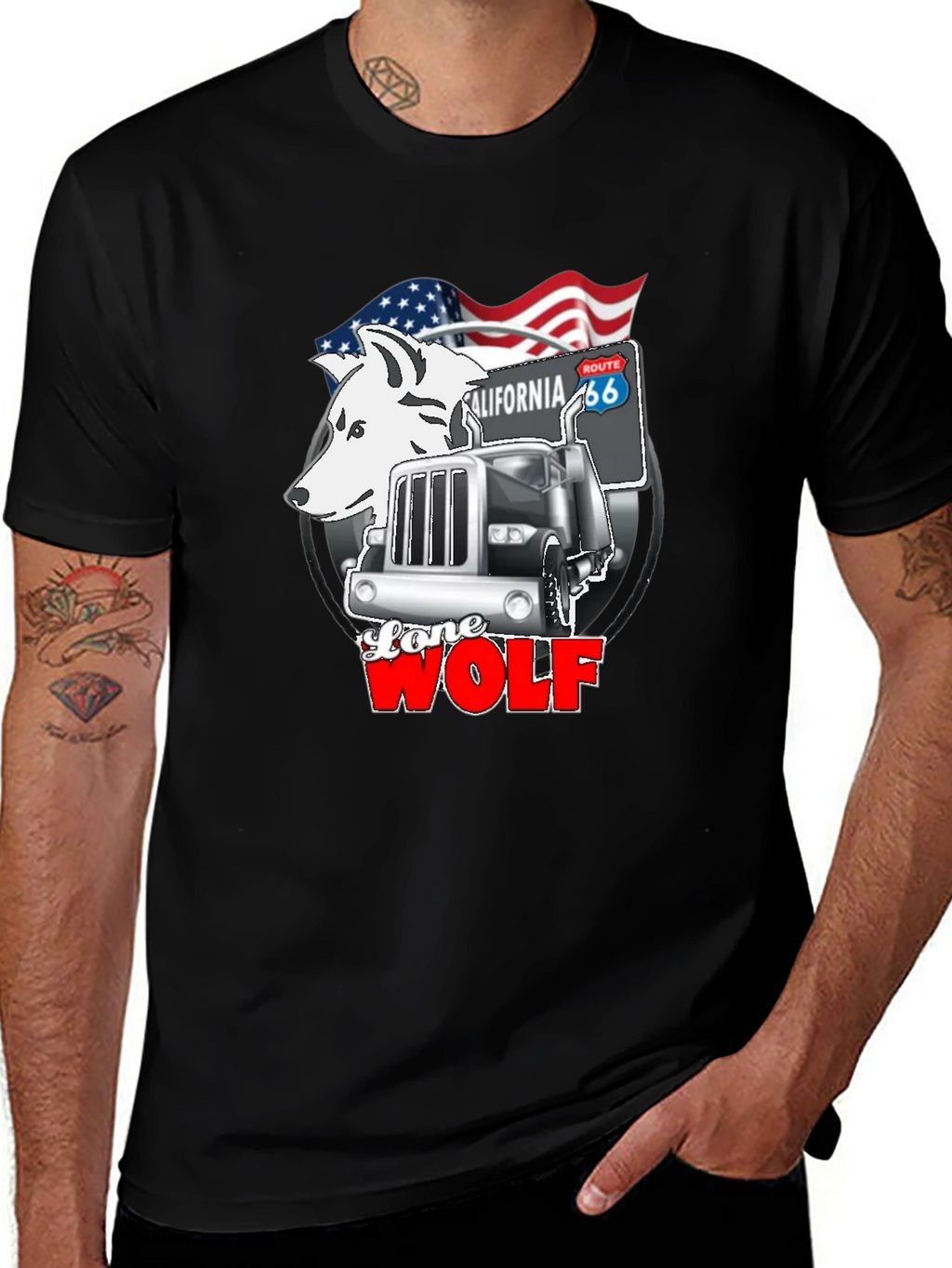 Lone Wolf Trucker Graphic Tee
