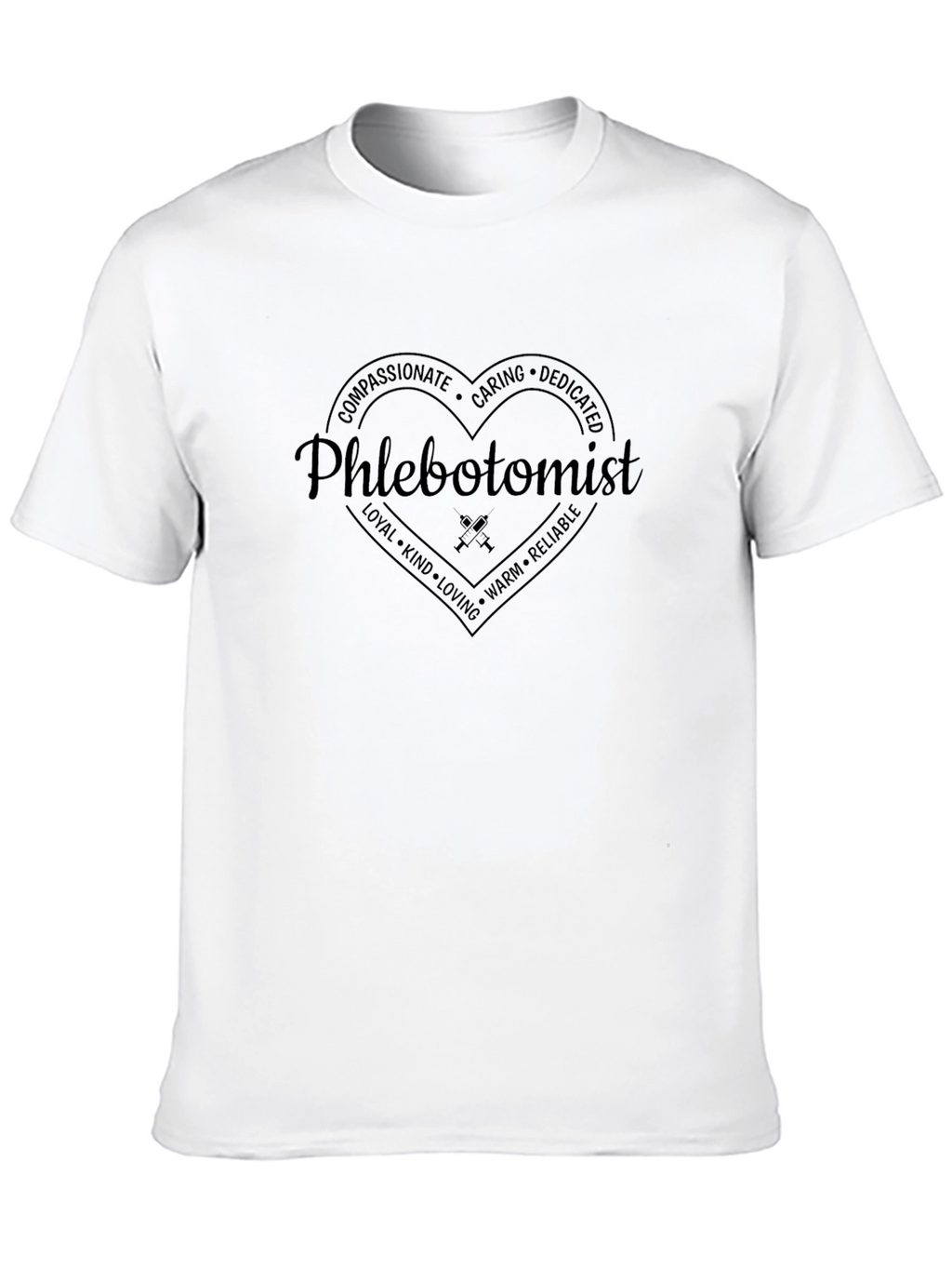 Phlebotomist Heart Graphic Tee - Compassionate & Caring