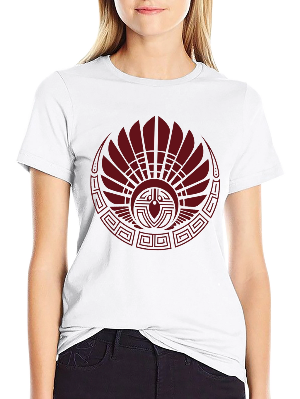 Graphic Tee - Tribal Red Feather Design