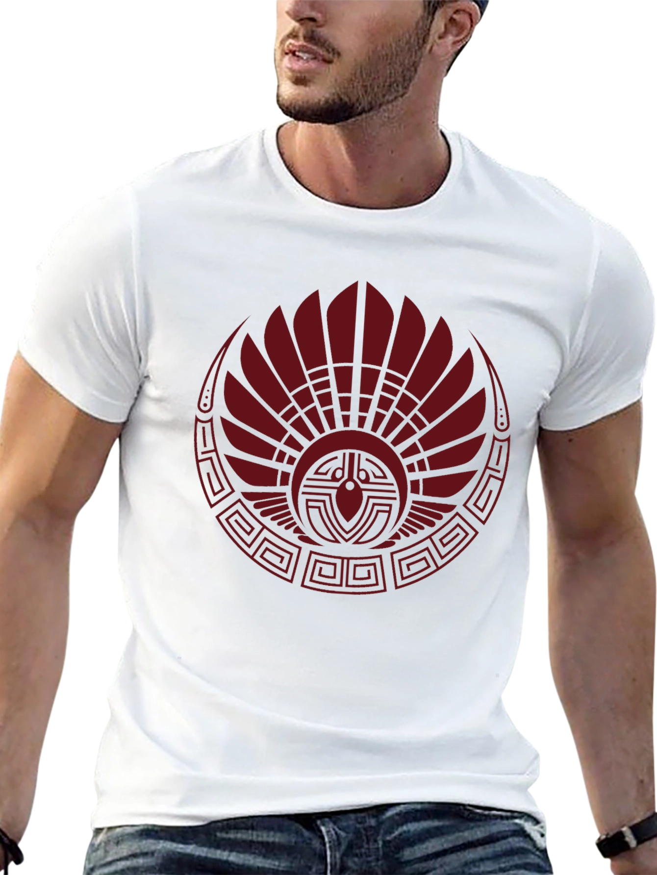Graphic Tee - Tribal Red Feather Design