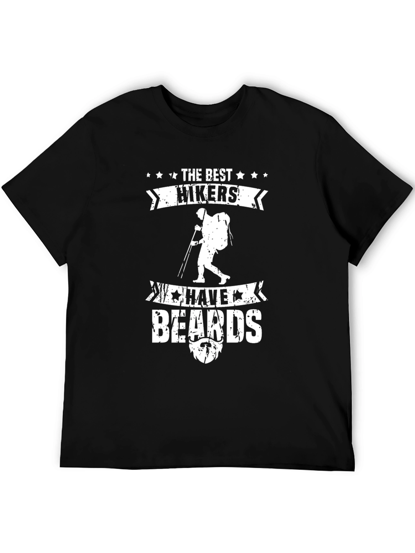 The Best Hikers Have Beards Graphic Tee - Black Cotton