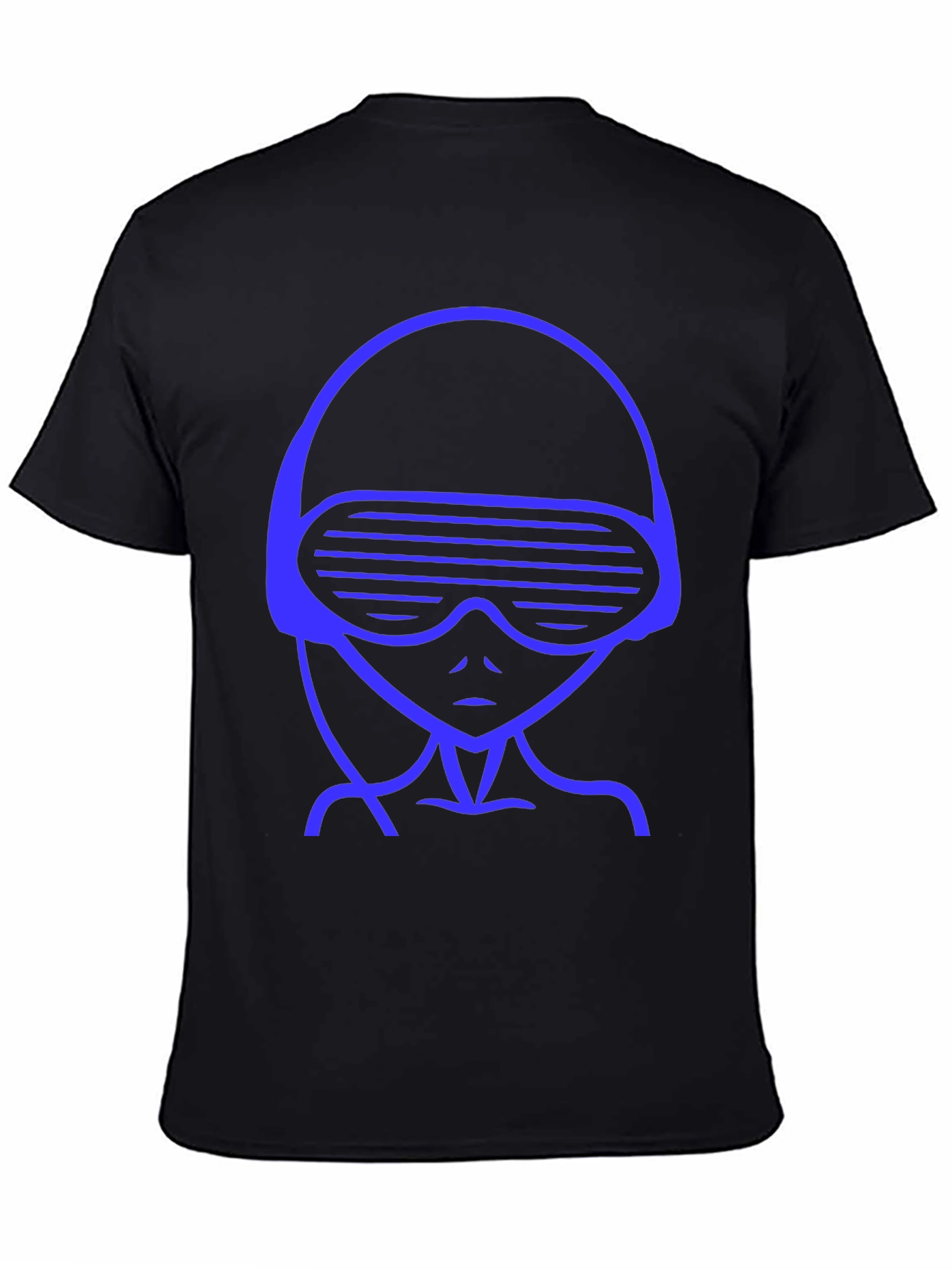 Retro Alien Graphic Tee - Black Crewneck T-Shirt