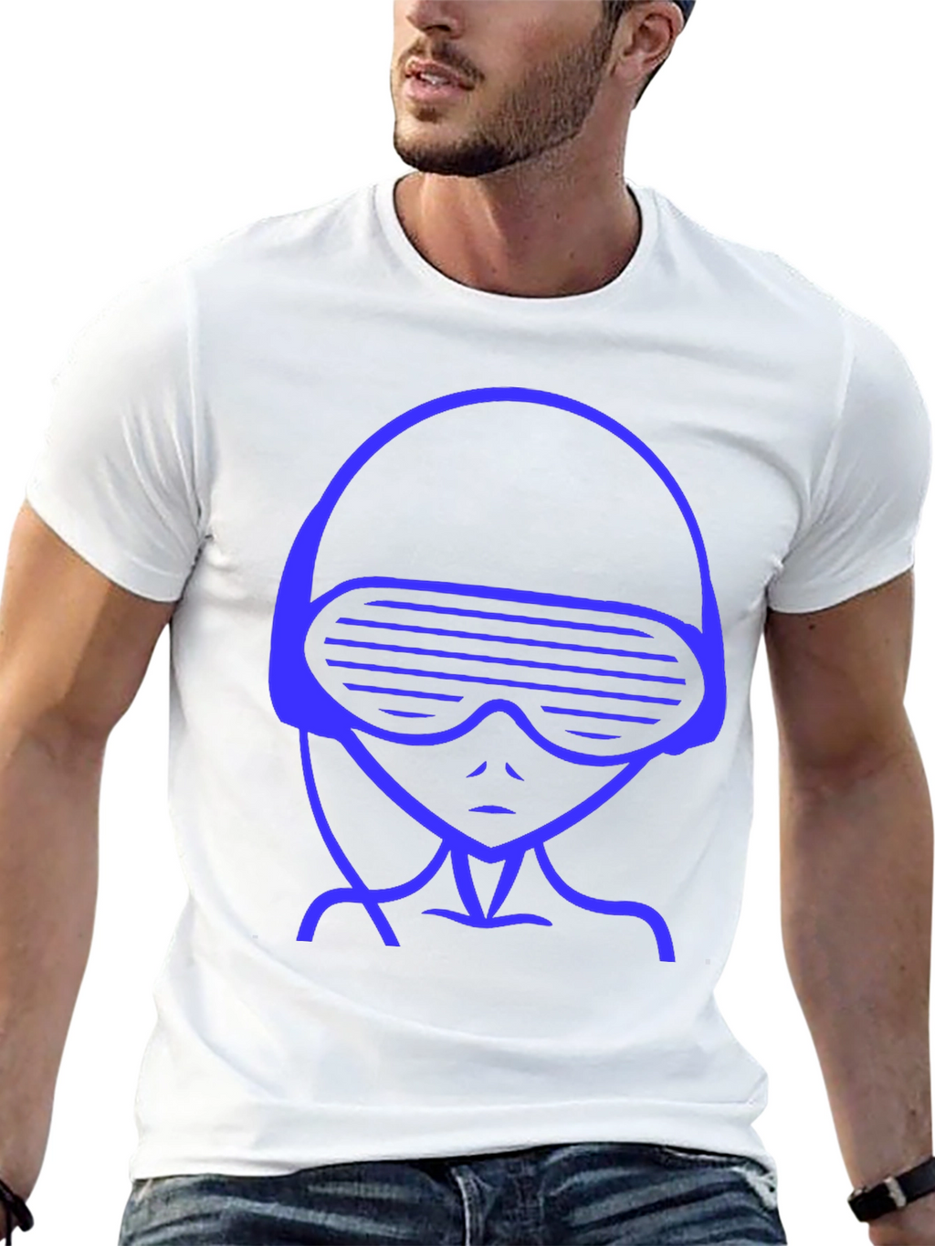 Retro Alien Graphic Tee - Black Crewneck T-Shirt