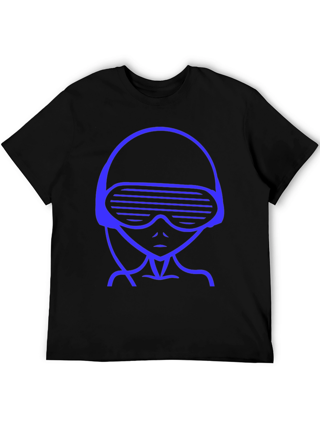 Retro Alien Graphic Tee - Black Crewneck T-Shirt