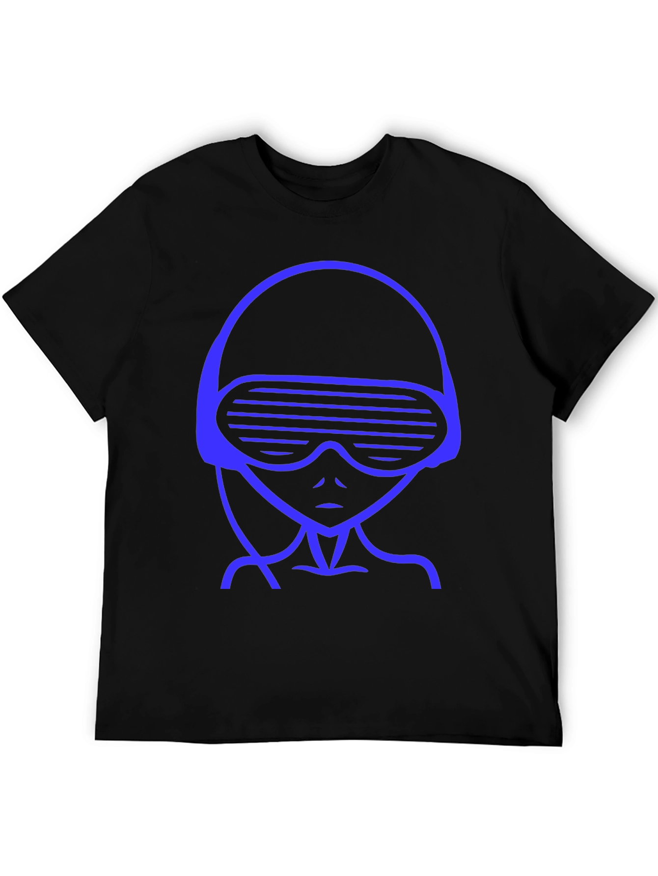 Retro Alien Graphic Tee - Black Crewneck T-Shirt