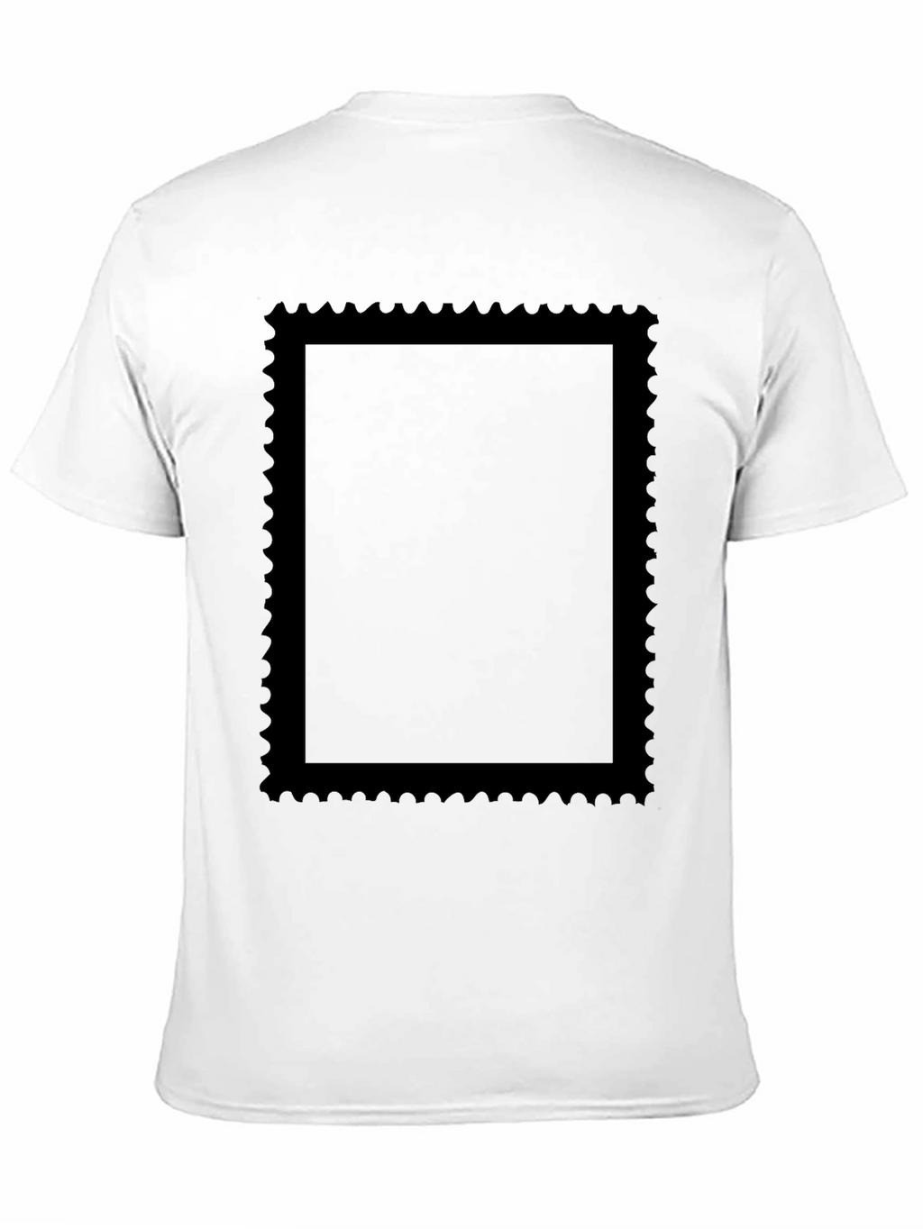 Black Graphic Tee with Stamp Style Design