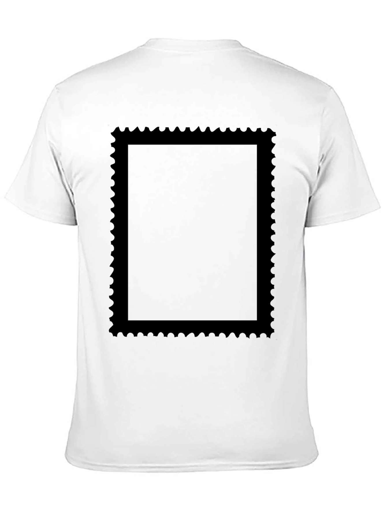 Black Graphic Tee with Stamp Style Design