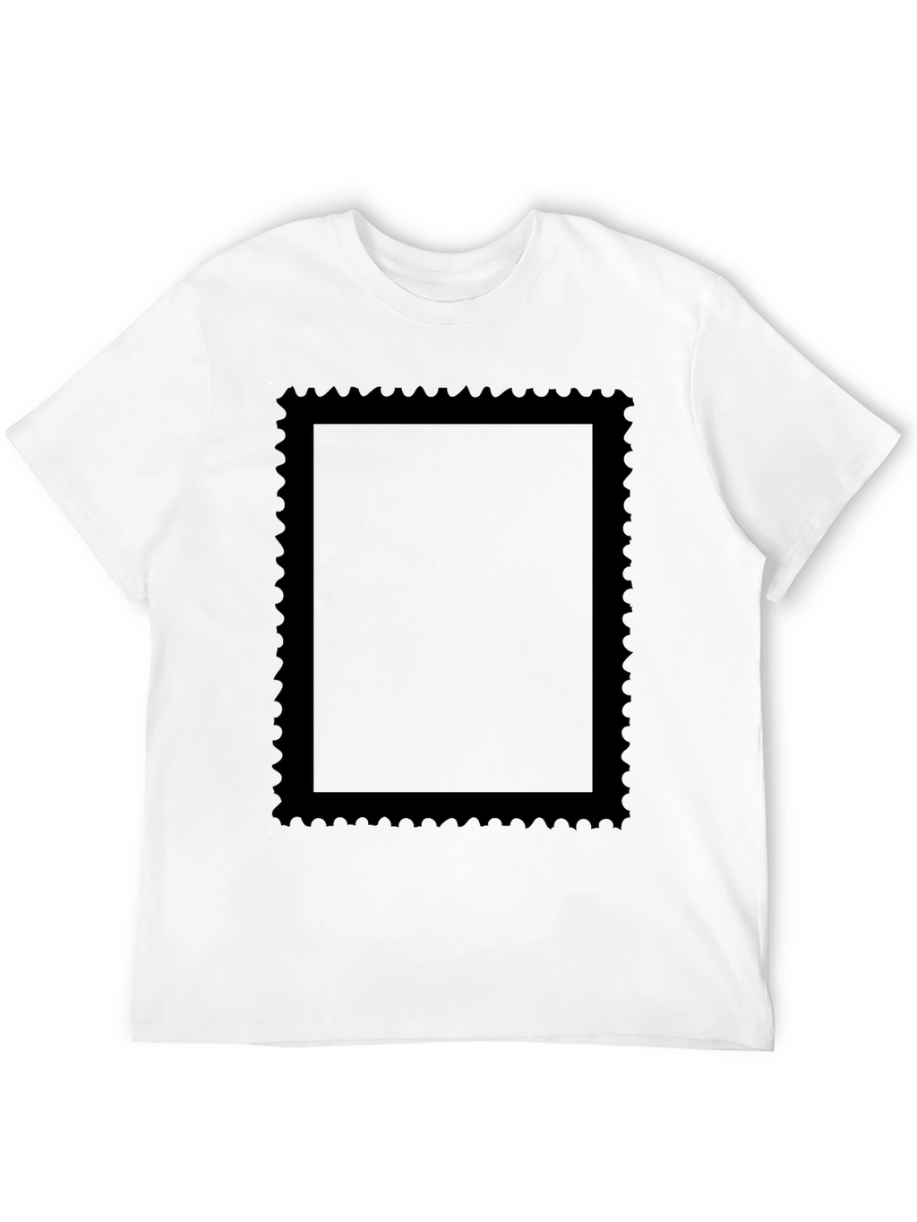 Black Graphic Tee with Stamp Style Design