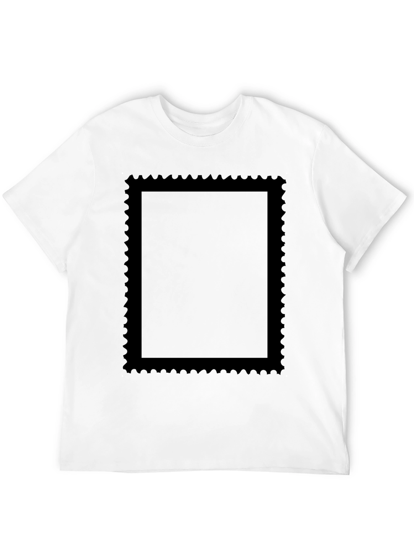 Black Graphic Tee with Stamp Style Design
