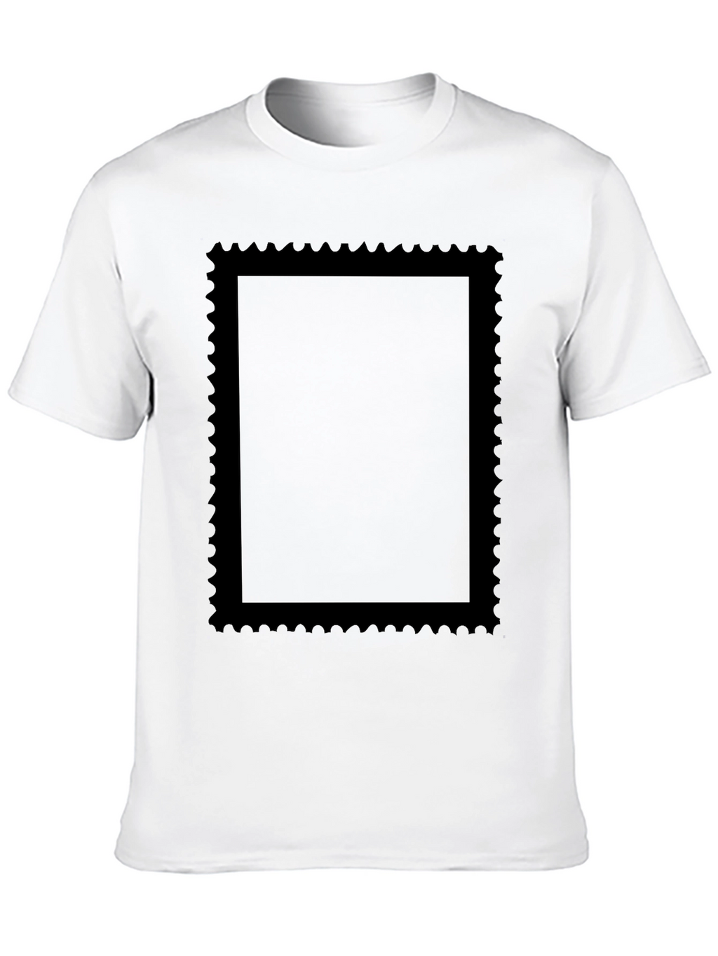 Black Graphic Tee with Stamp Style Design