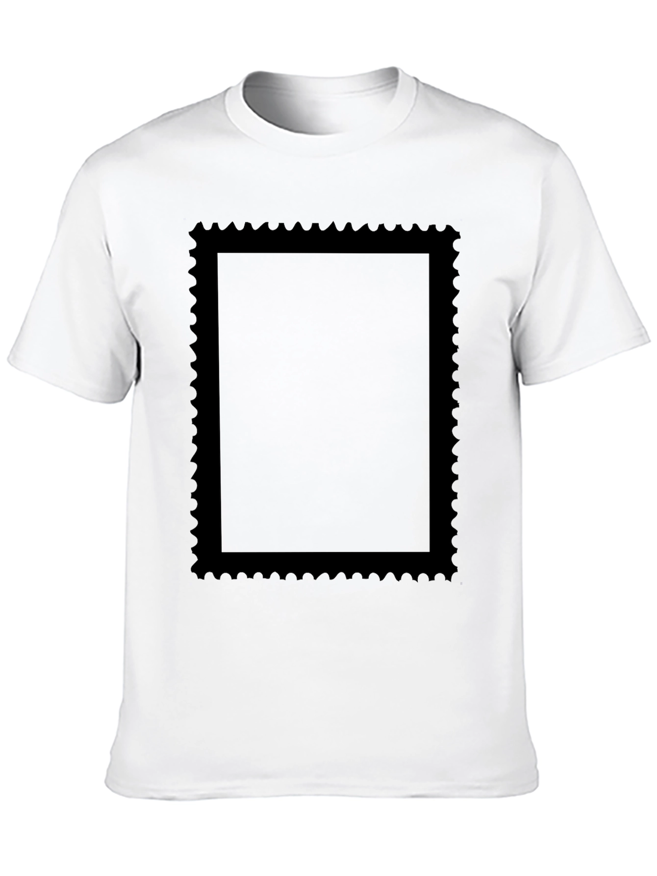Black Graphic Tee with Stamp Style Design