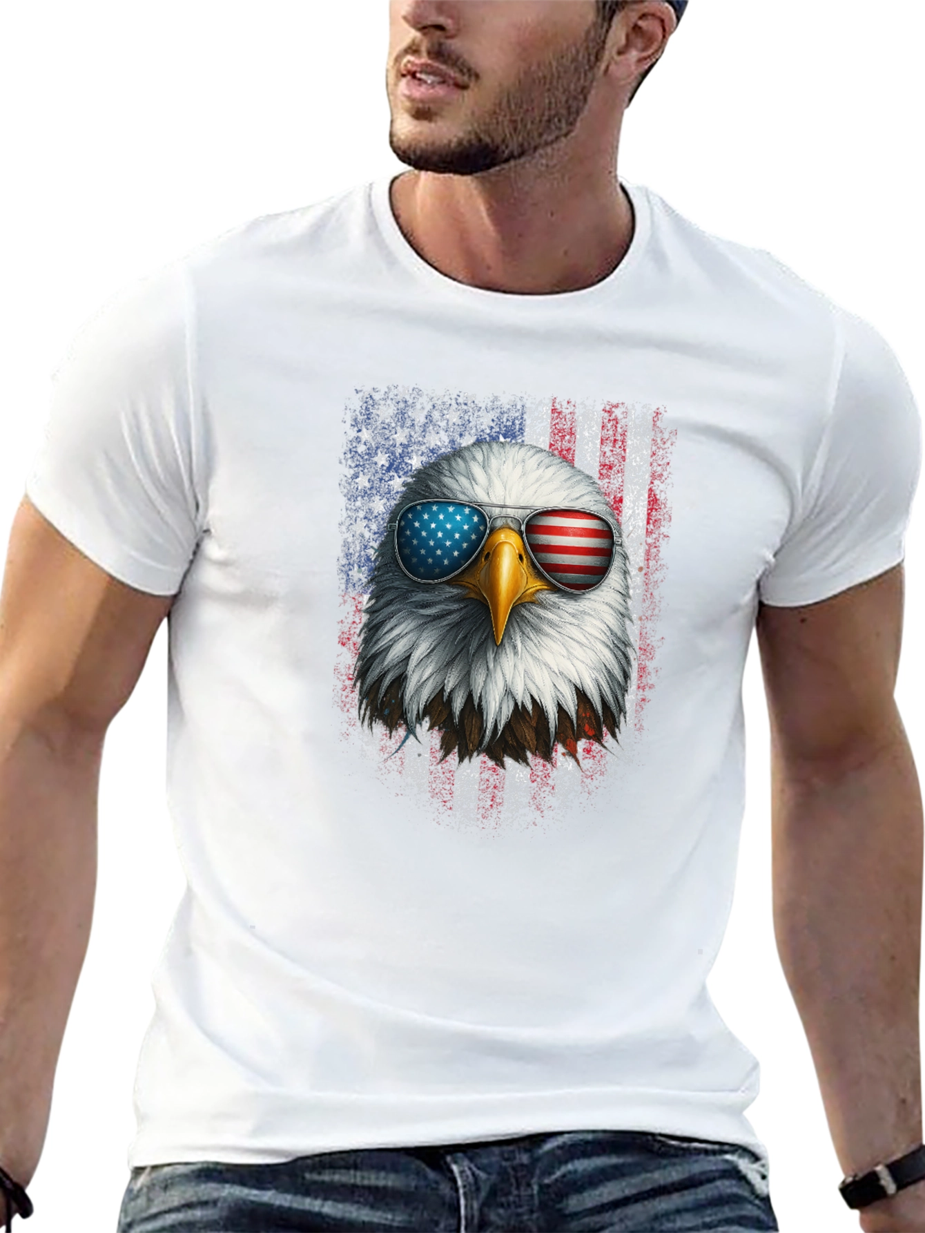 Patriotic Eagle USA Flag Graphic Tee
