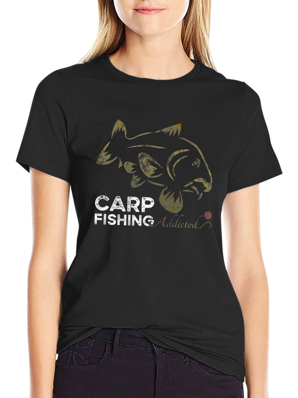 Carp Fishing Addicted Black T-Shirt