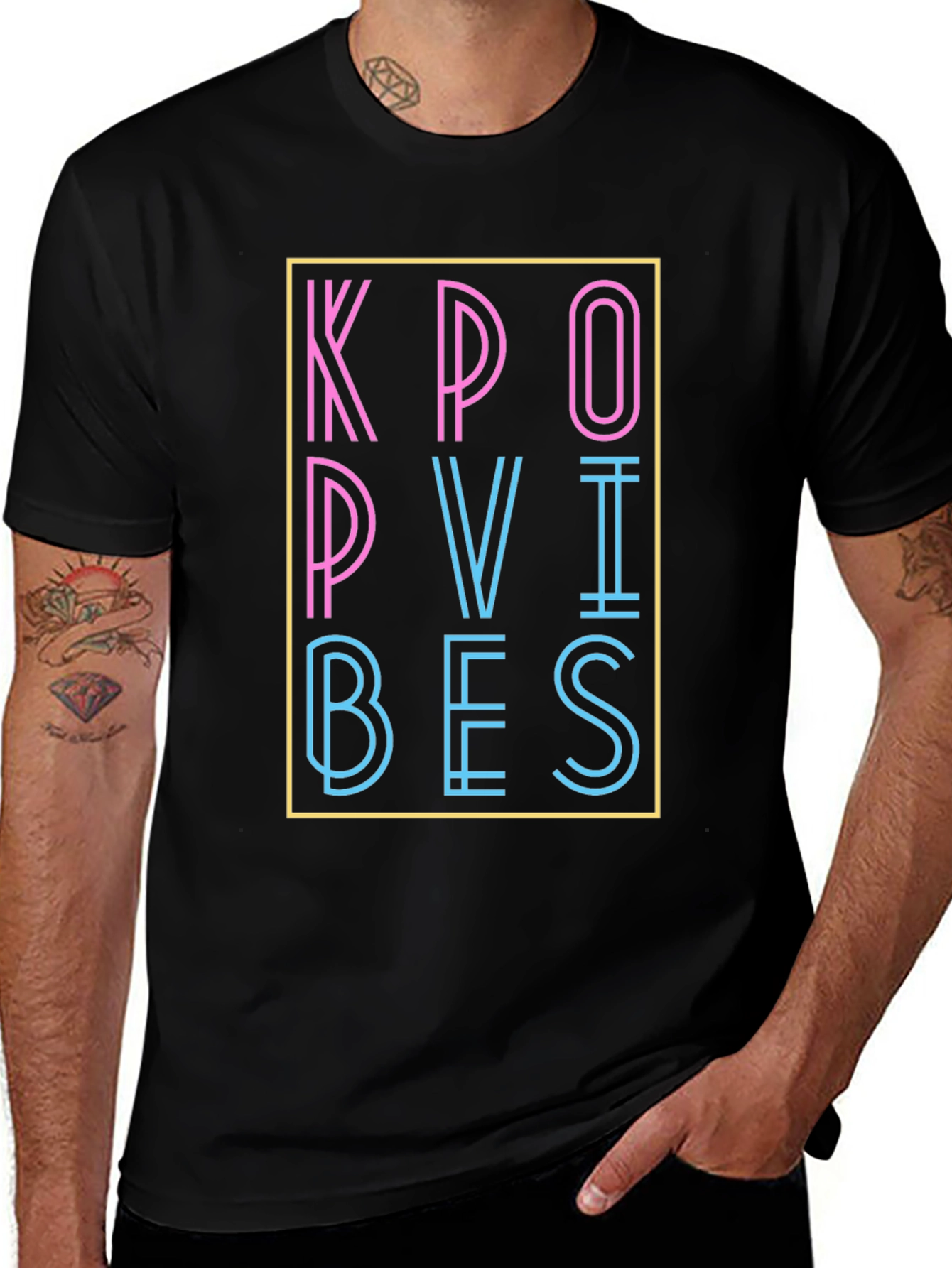 Kpop Vibes Graphic T-Shirt - Stylish Neon Design