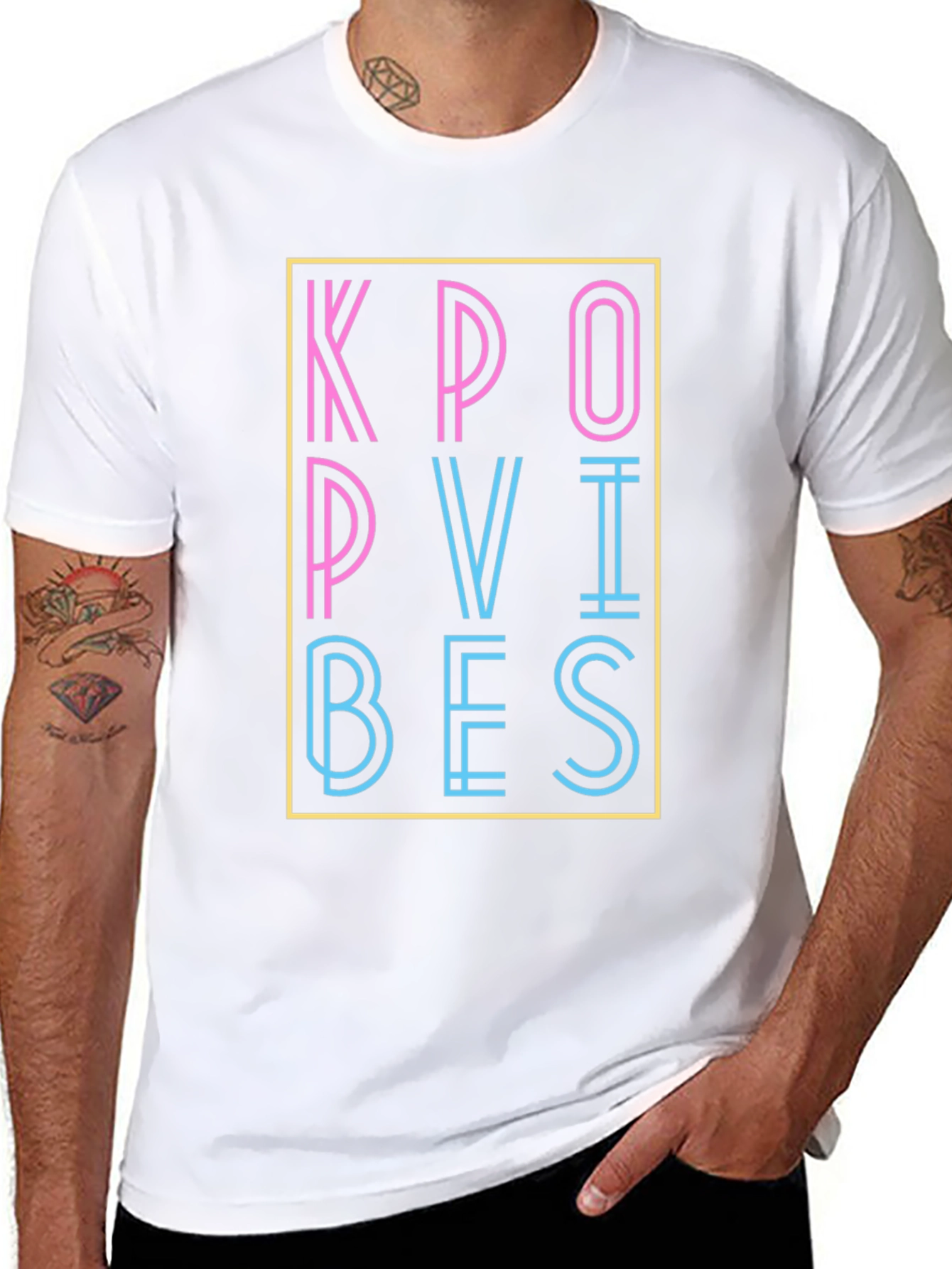 Kpop Vibes Graphic T-Shirt - Stylish Neon Design