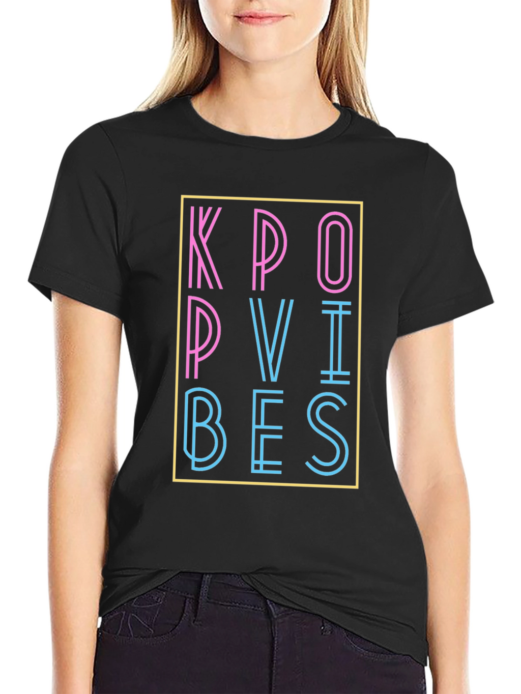 Kpop Vibes Graphic T-Shirt - Stylish Neon Design