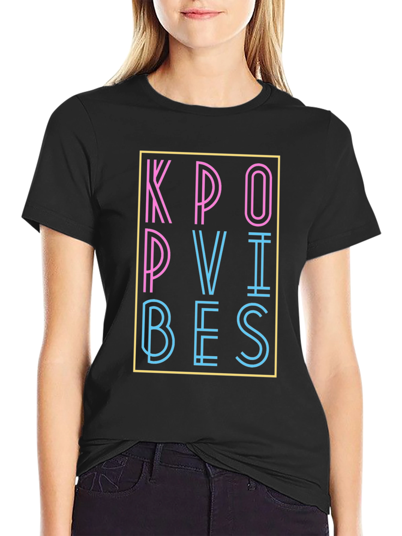 Kpop Vibes Graphic T-Shirt - Stylish Neon Design