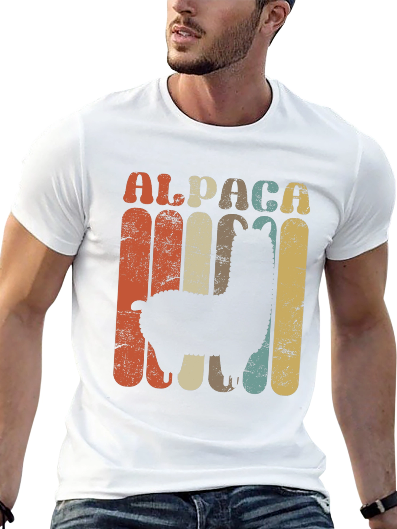 Retro Alpaca Graphic T-Shirt - Vintage Style