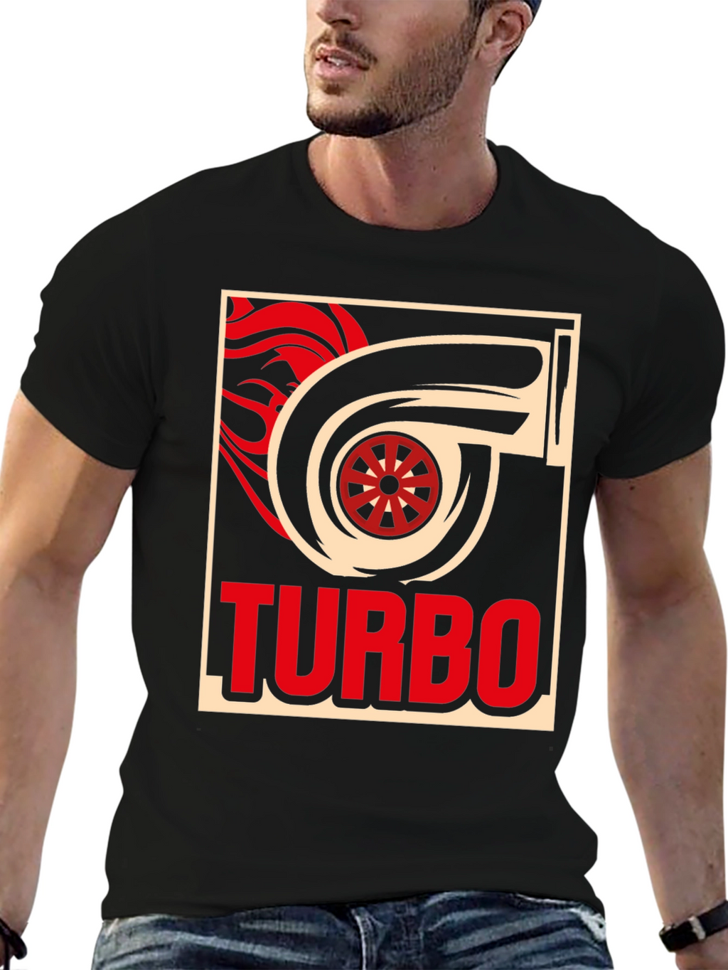 Turbo Graphic T-Shirt - Black Cotton Tee