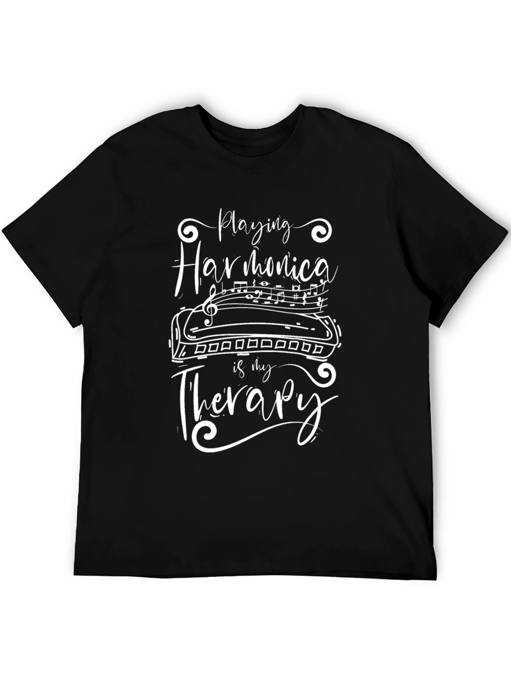 Harmonica Therapy T-Shirt - Music Lover Tee