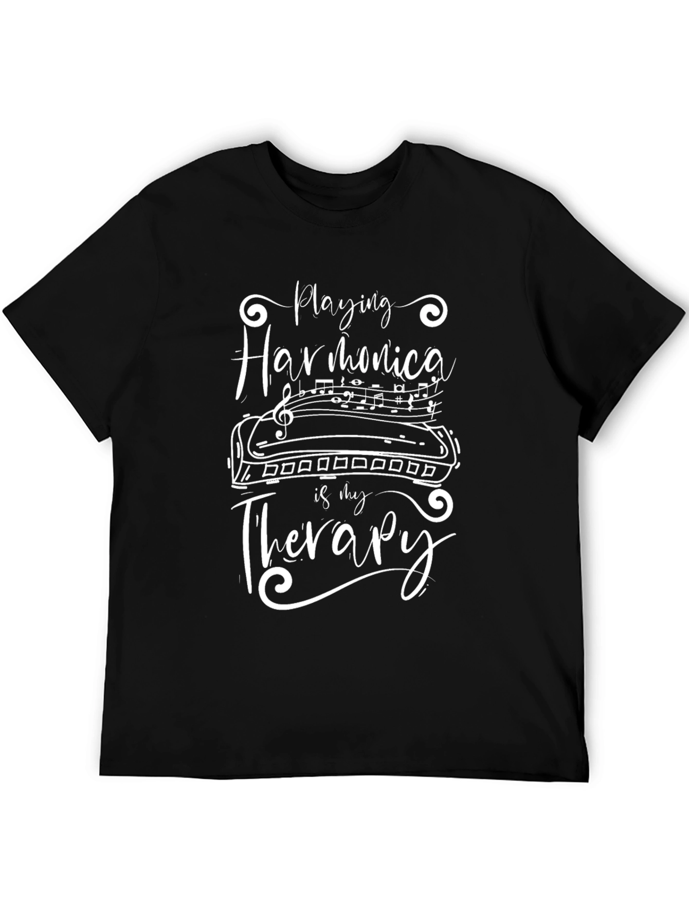 Harmonica Therapy T-Shirt - Music Lover Tee