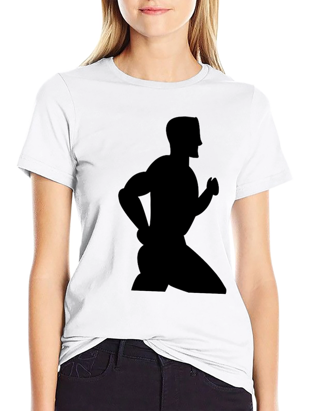 Mens Black T-Shirt - Running Silhouette Graphic Tee