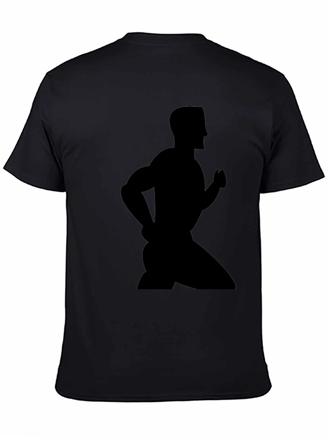 Mens Black T-Shirt - Running Silhouette Graphic Tee