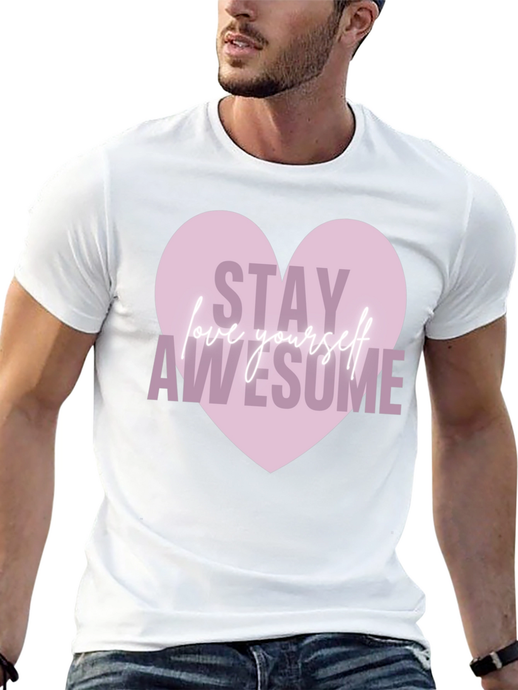 Stay Awesome Heart Graphic Tee
