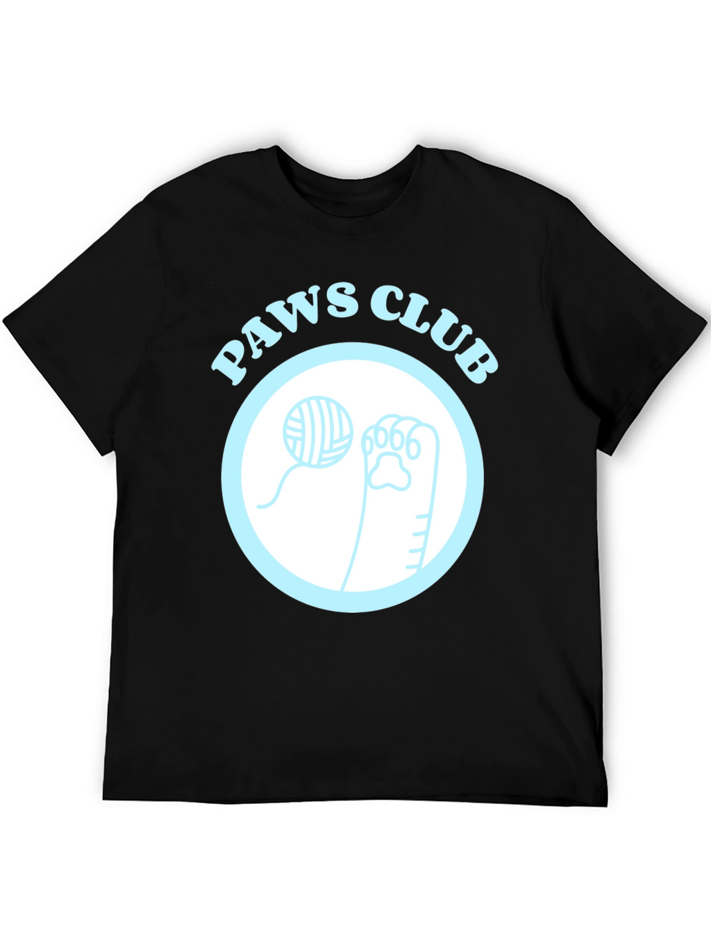 Paws Club Graphic Tee - Black Cotton T-Shirt
