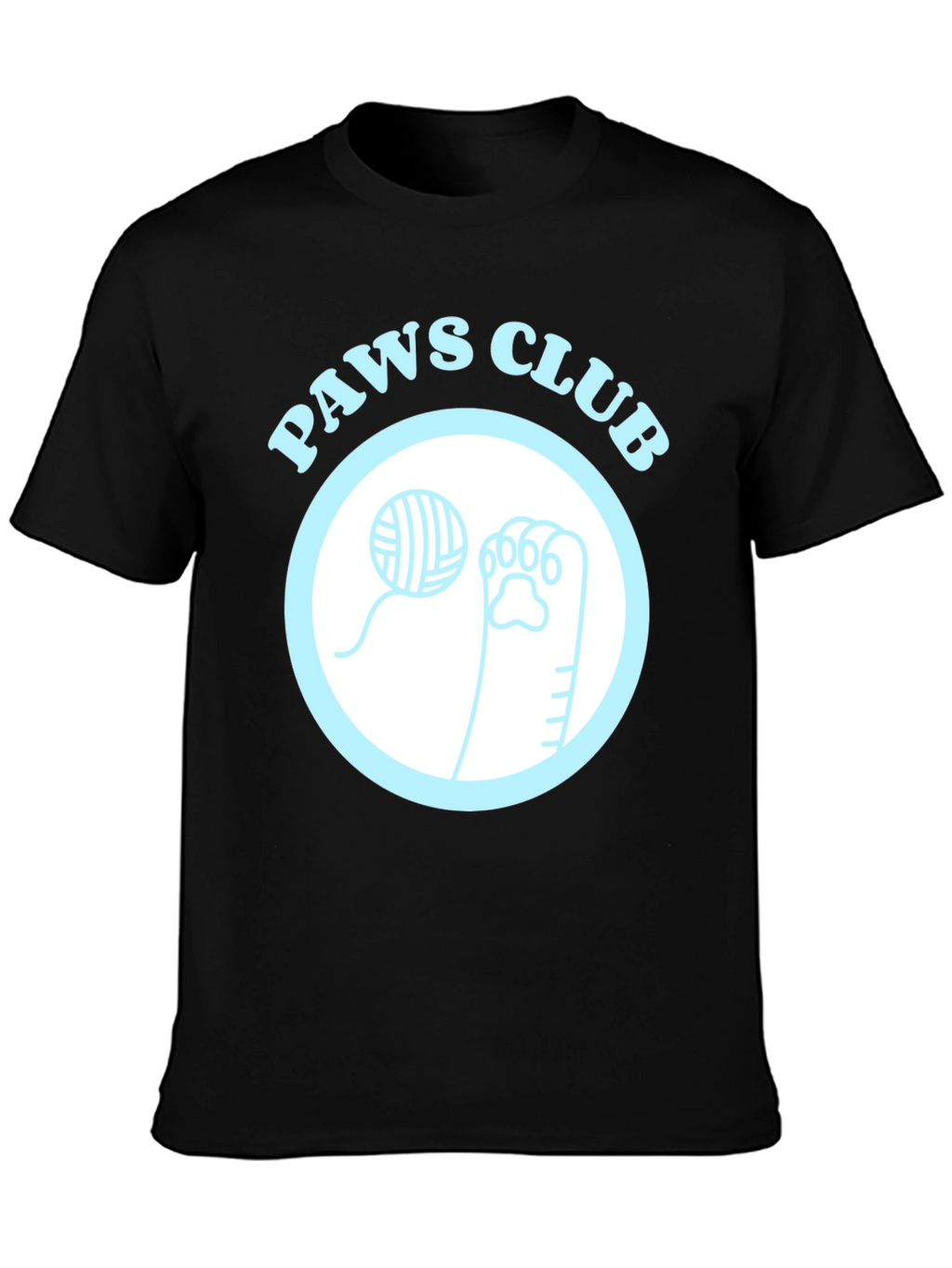 Paws Club Graphic Tee - Black Cotton T-Shirt